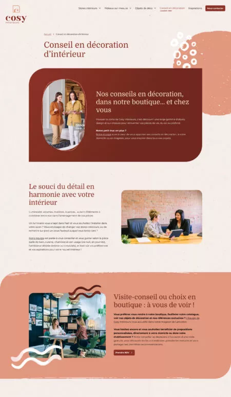 Capture d'écran d'une page conseil