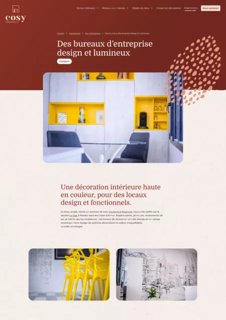 Capture d'écran d'une page réalisation